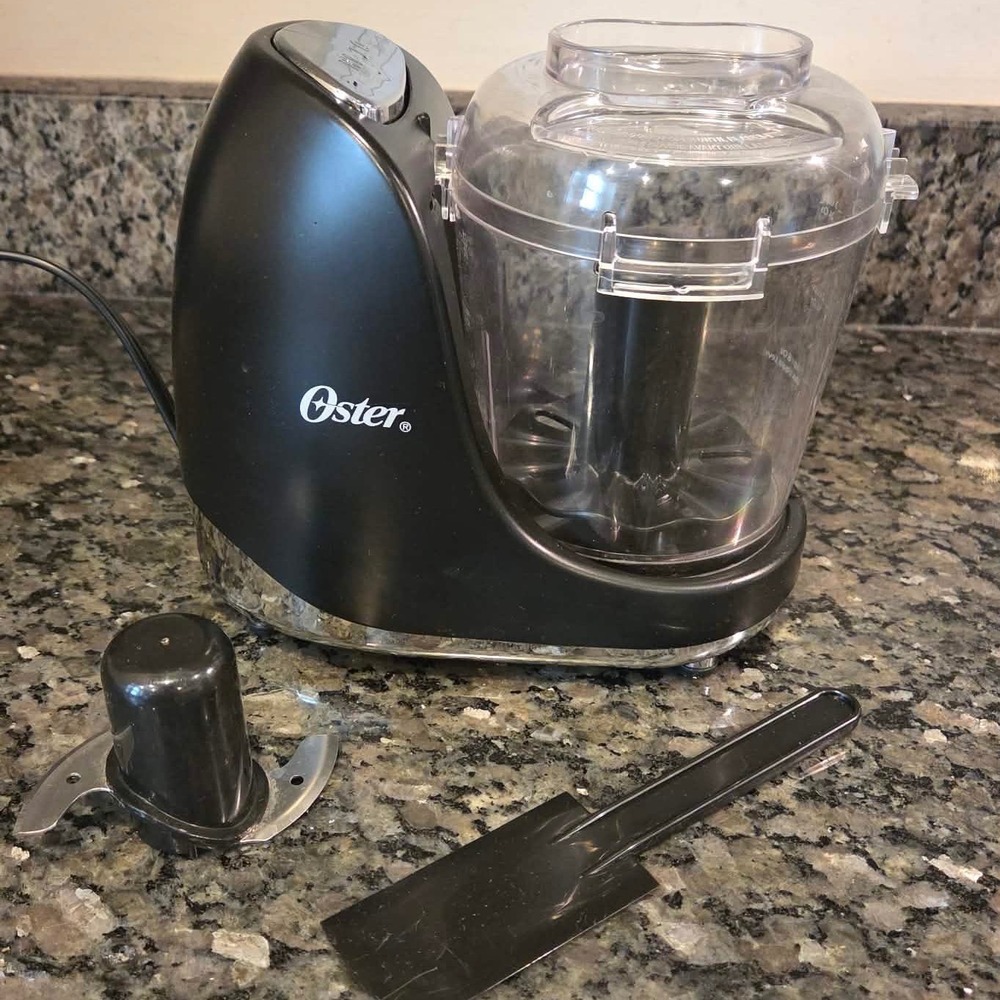 Oster 3-Cup Chopper Mini Food Processor Black Chrome 2-Speed FPSTMC3321 Chopper